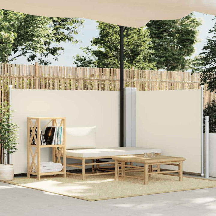 Infällbar Sidomarkis Gräddvit 100X600 Cm