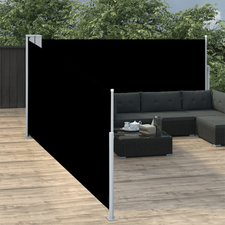 Infällbar Sidomarkis Svart 100X1000 Cm