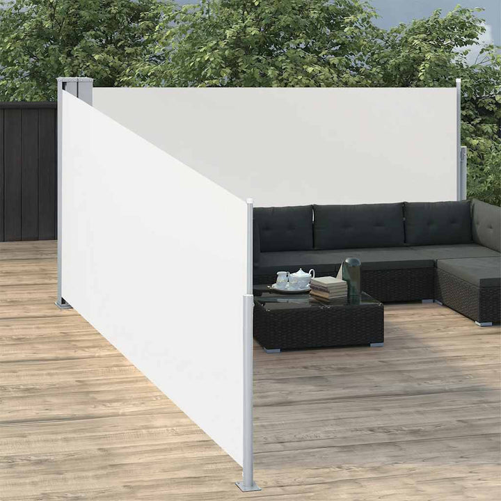 Infällbar Sidomarkis Gräddvit 100X1000 Cm