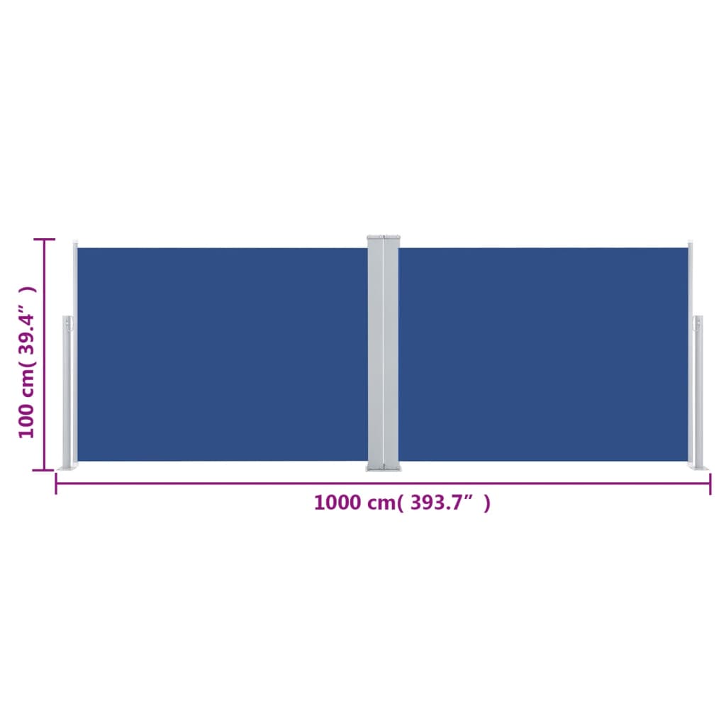 Infällbar Sidomarkis Blå 100X1000 Cm