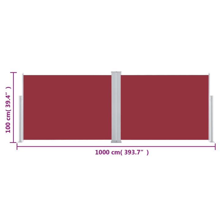 Infällbar Sidomarkis Röd 100X1000 Cm