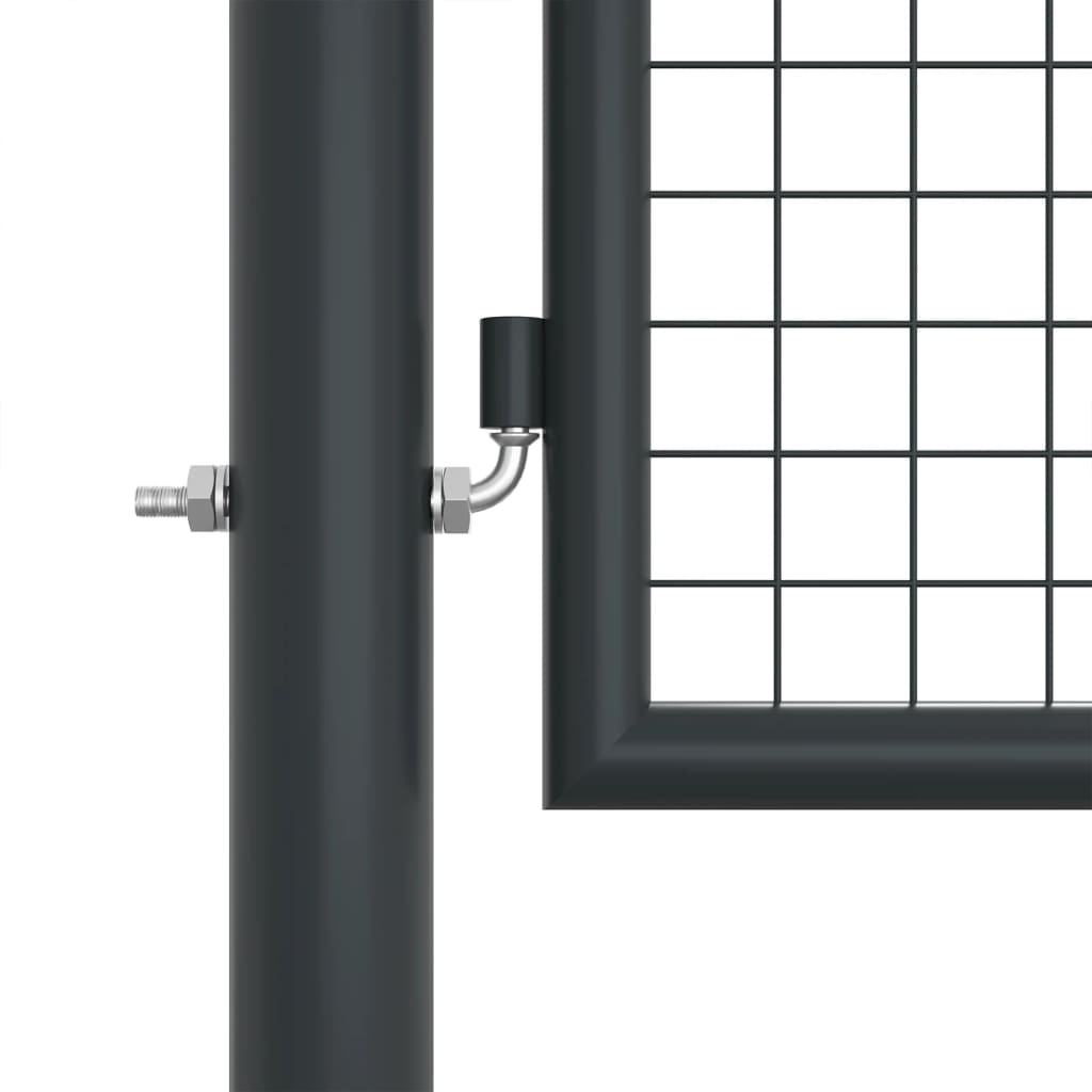 Trädgårdsgrind I Nät Galvaniserat Stål 400X125 Cm Grå