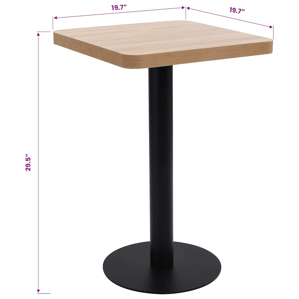 Bistrobord Ljusbrun 50X50 Cm Mdf