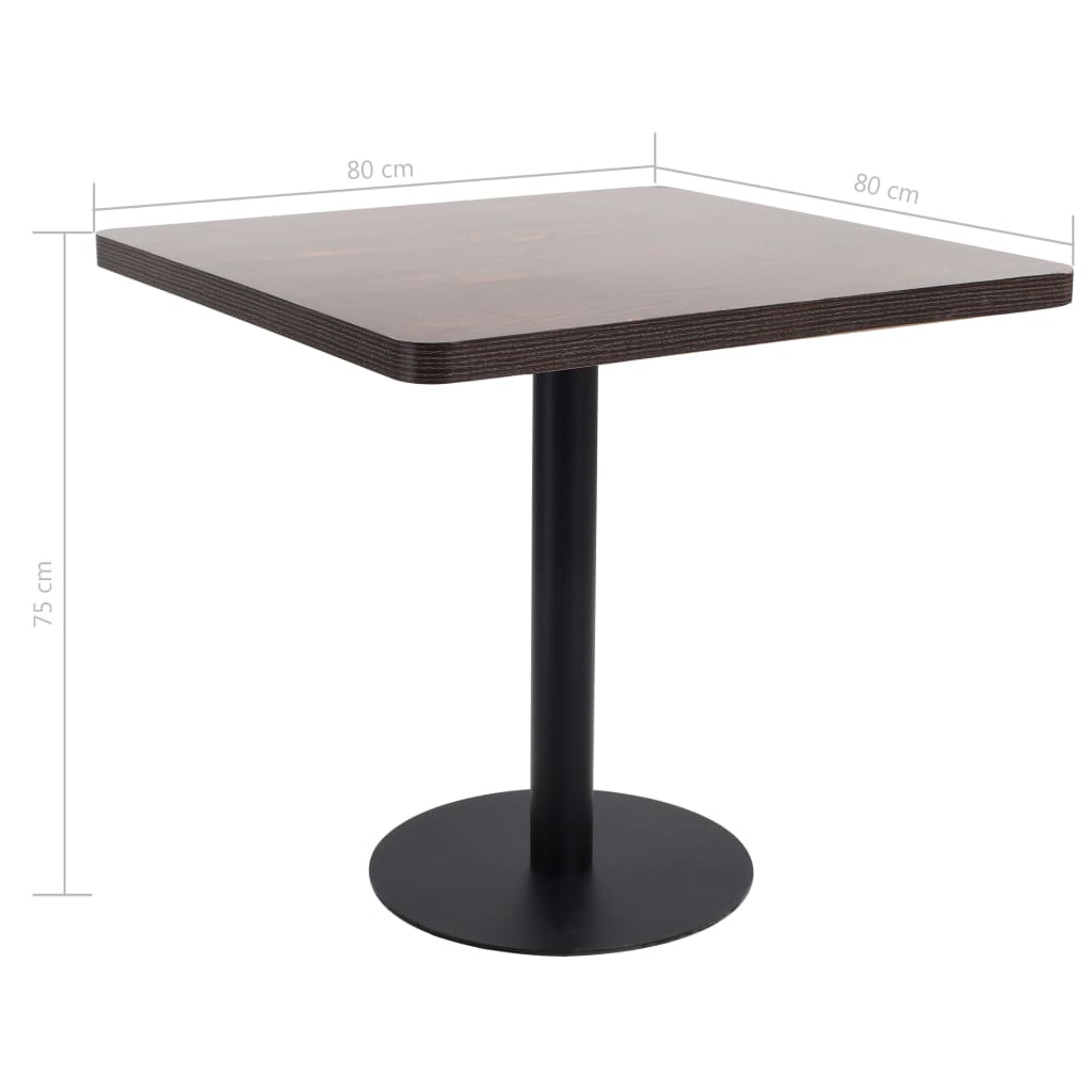 Bistrobord Mörkbrun 80X80 Cm Mdf