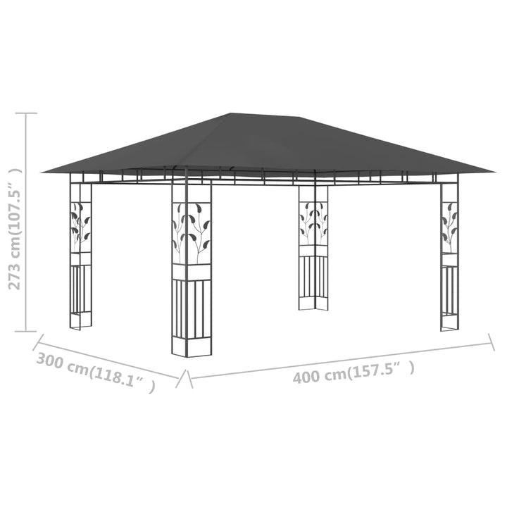 Paviljong Med Myggnät 4X3X2,73 M 180 G/M²