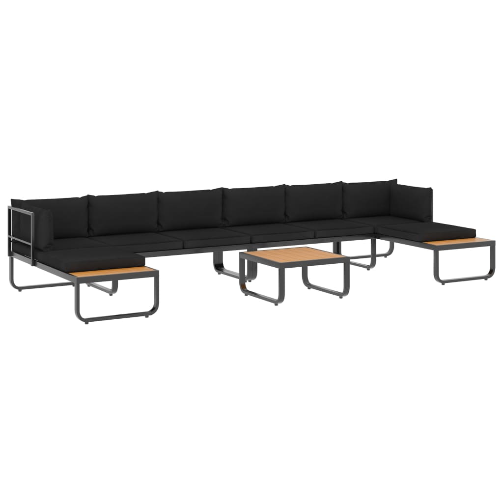 Hörnsoffa Set Med Dynor 5 Delar Aluminium Och Wpc