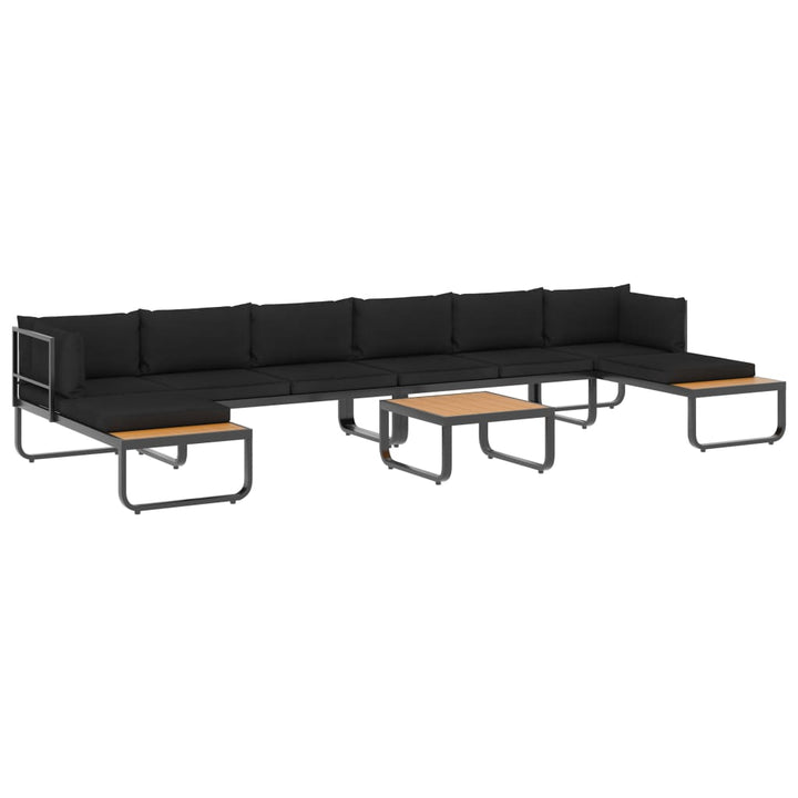 Hörnsoffa Set Med Dynor 5 Delar Aluminium Och Wpc