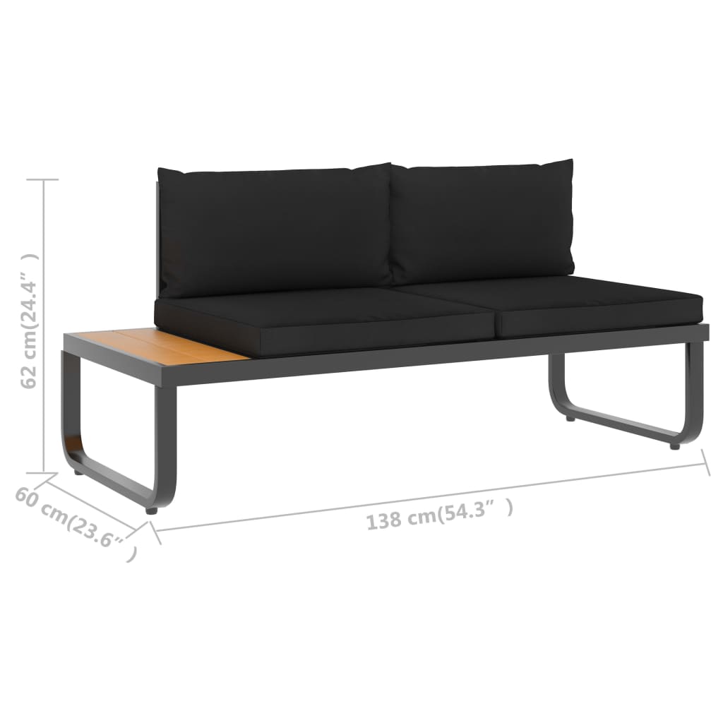 Hörnsoffa Set Med Dynor 5 Delar Aluminium Och Wpc
