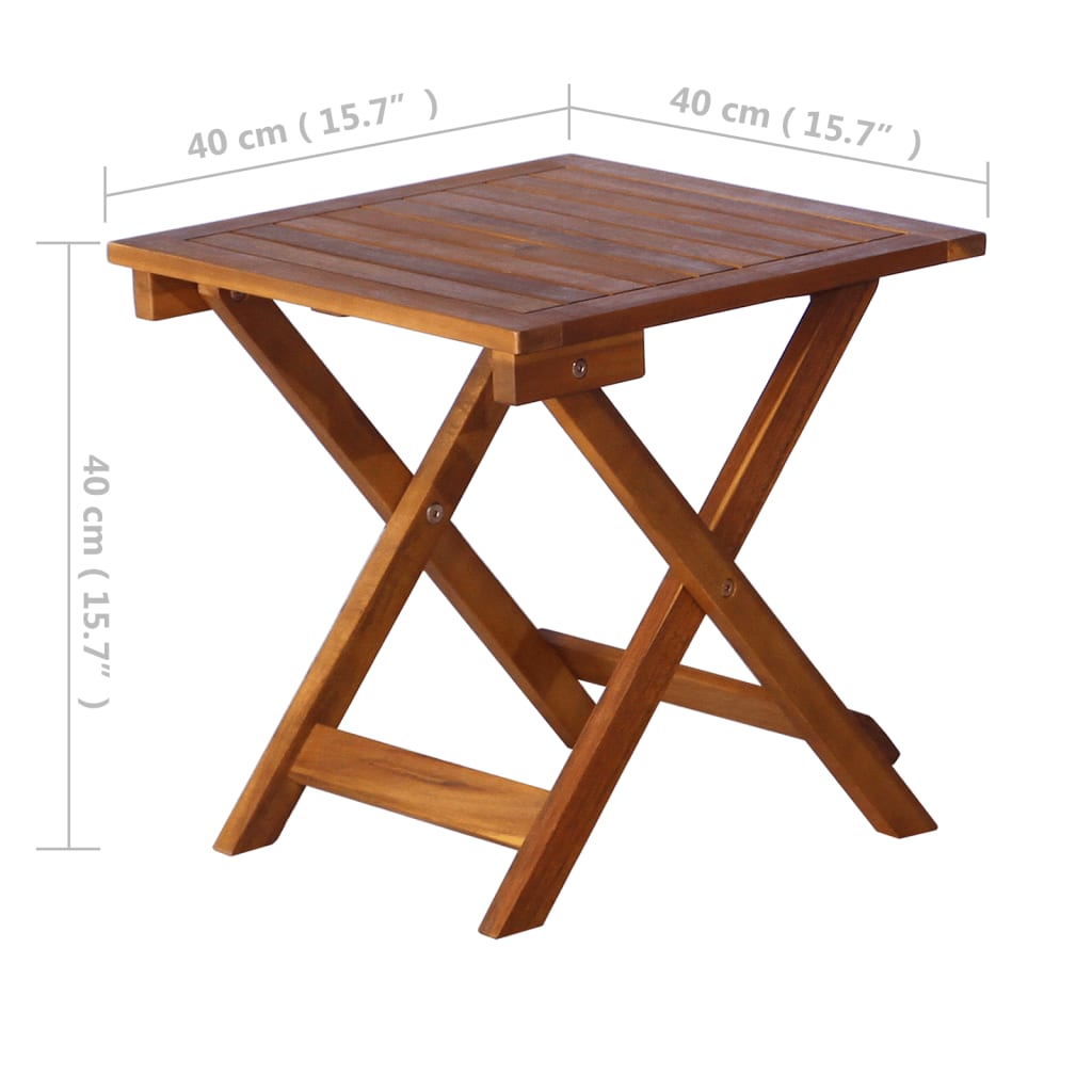 Solsäng Med Bord Massivt Akaciaträ Brun