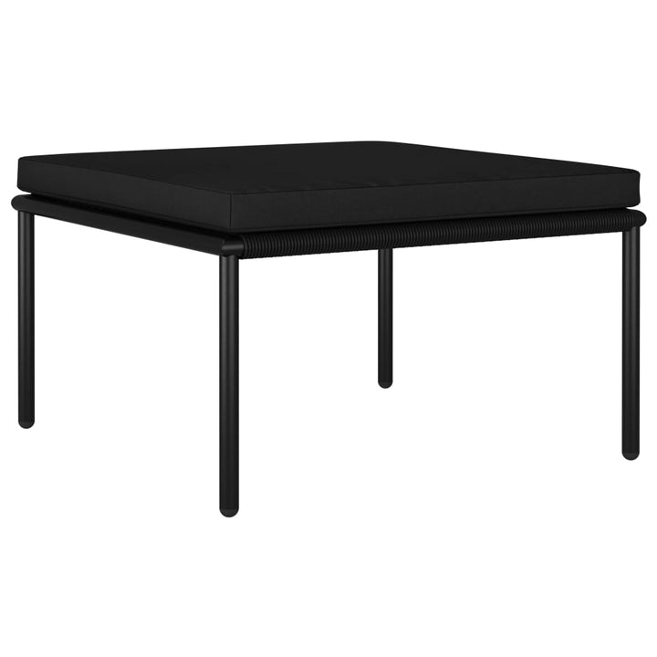 Loungegrupp För Trädgården Med Dynor 6 Delar Svart Pvc