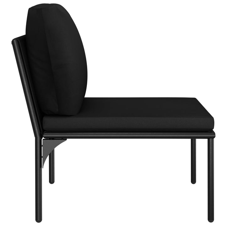 Loungegrupp För Trädgården Med Dynor 6 Delar Svart Pvc