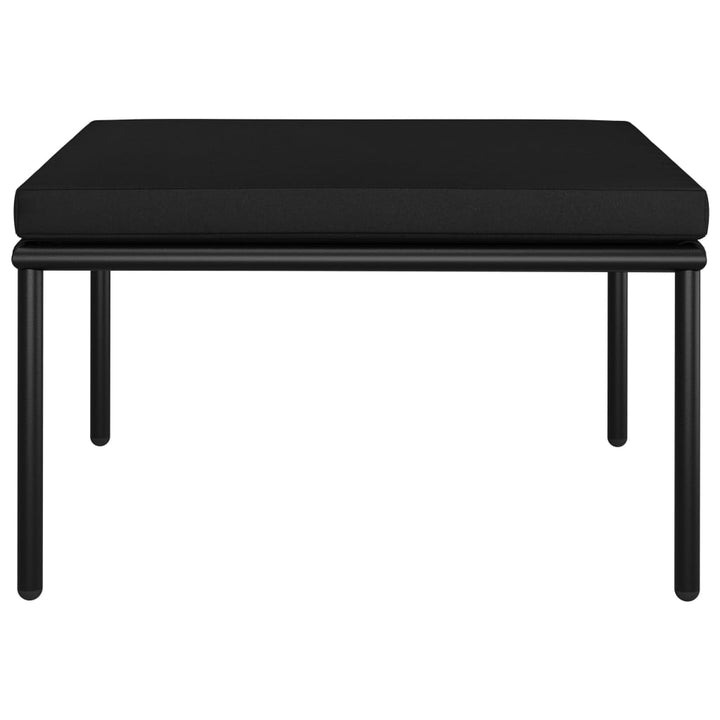 Loungegrupp För Trädgården Med Dynor 6 Delar Svart Pvc