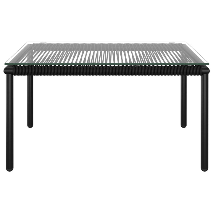 Loungegrupp För Trädgården Med Dynor 6 Delar Svart Pvc