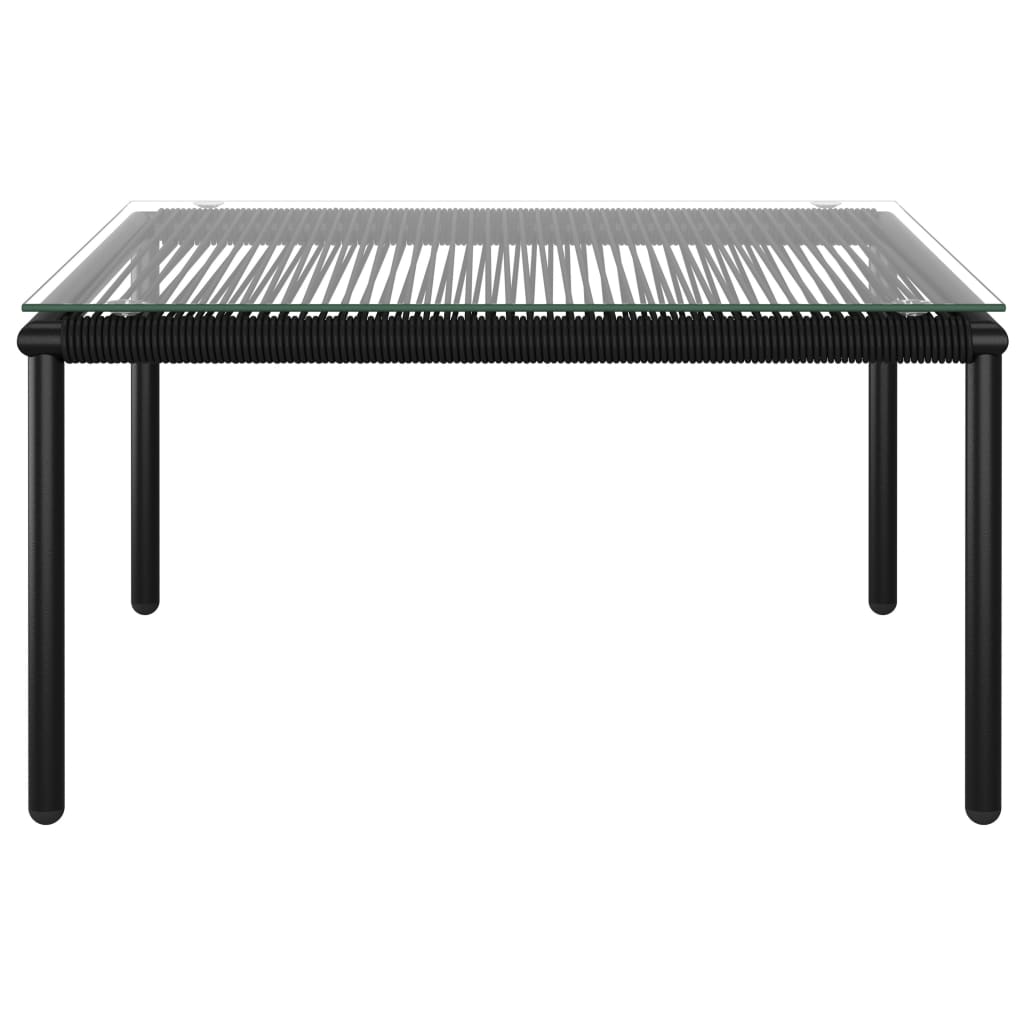 Loungegrupp För Trädgården Med Dynor 6 Delar Svart Pvc