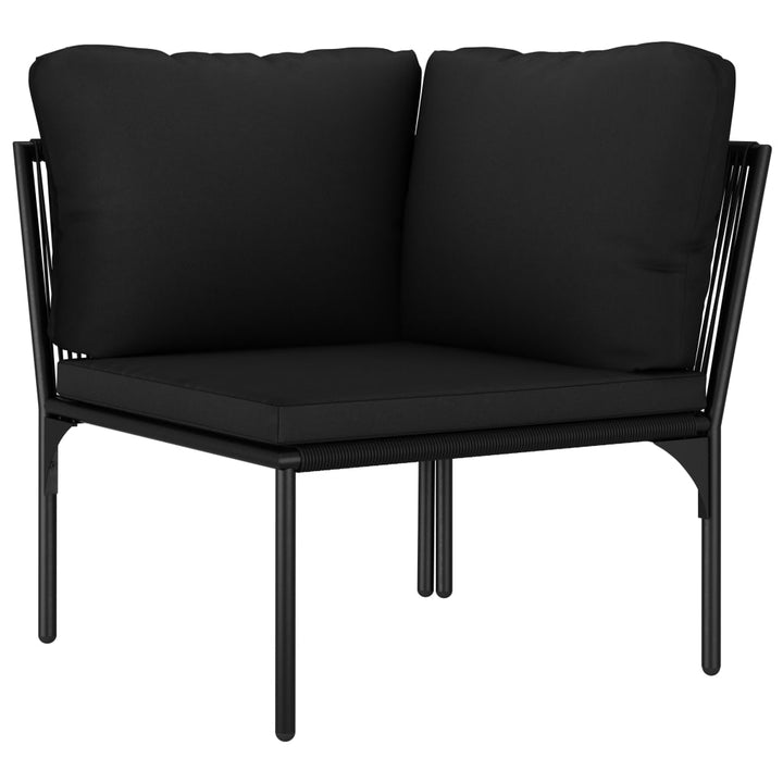 Loungegrupp För Trädgården Med Dynor 6 Delar Svart Pvc