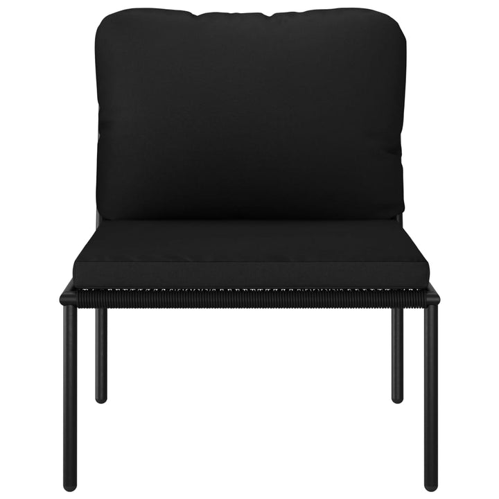 Loungegrupp För Trädgården Med Dynor 6 Delar Svart Pvc