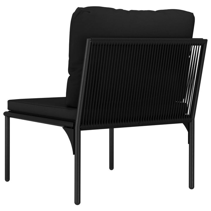 Loungegrupp För Trädgården Med Dynor 3 Delar Svart Pvc