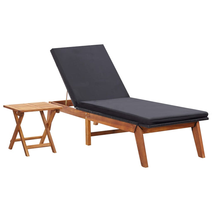 Solsäng Med Bord Konstrotting Och Massivt Akaciaträ