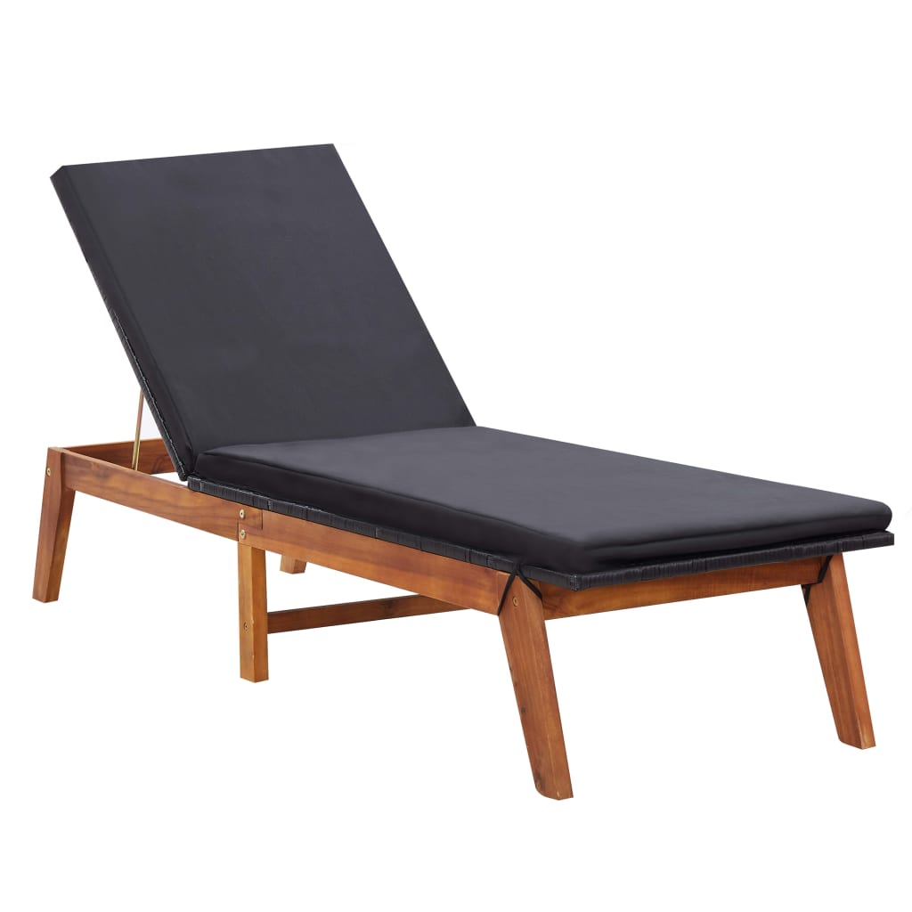 Solsäng Med Bord Konstrotting Och Massivt Akaciaträ