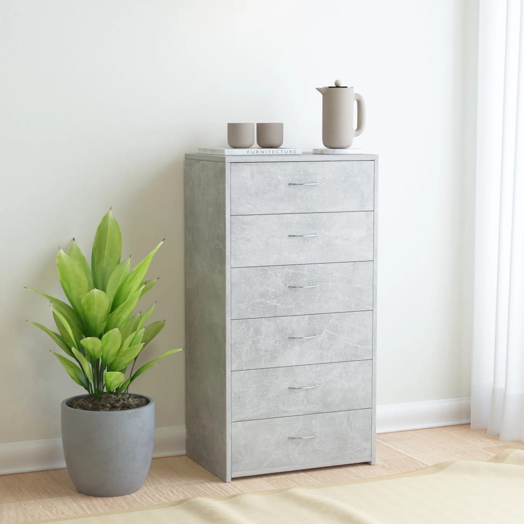 Byrå 6 Lådor 50X34X96 Cm Konstruerat Trä