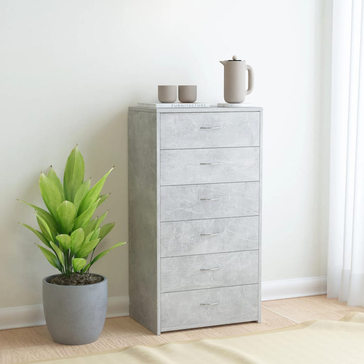 Byrå 6 Lådor 50X34X96 Cm Konstruerat Trä