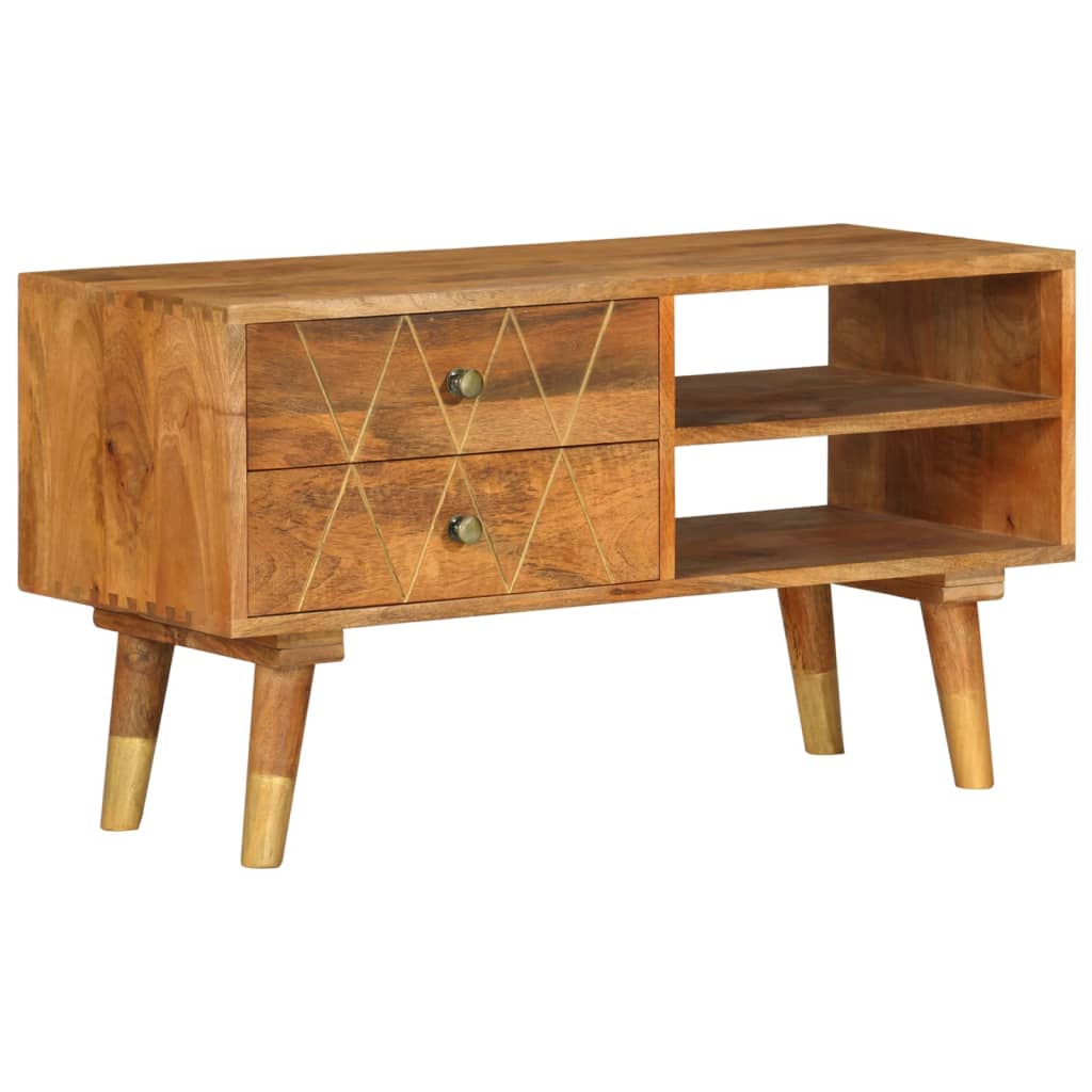 Tv-Bänk 85X35X47 Cm Massivt Mangoträ