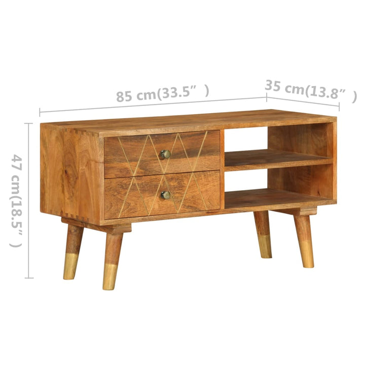 Tv-Bänk 85X35X47 Cm Massivt Mangoträ