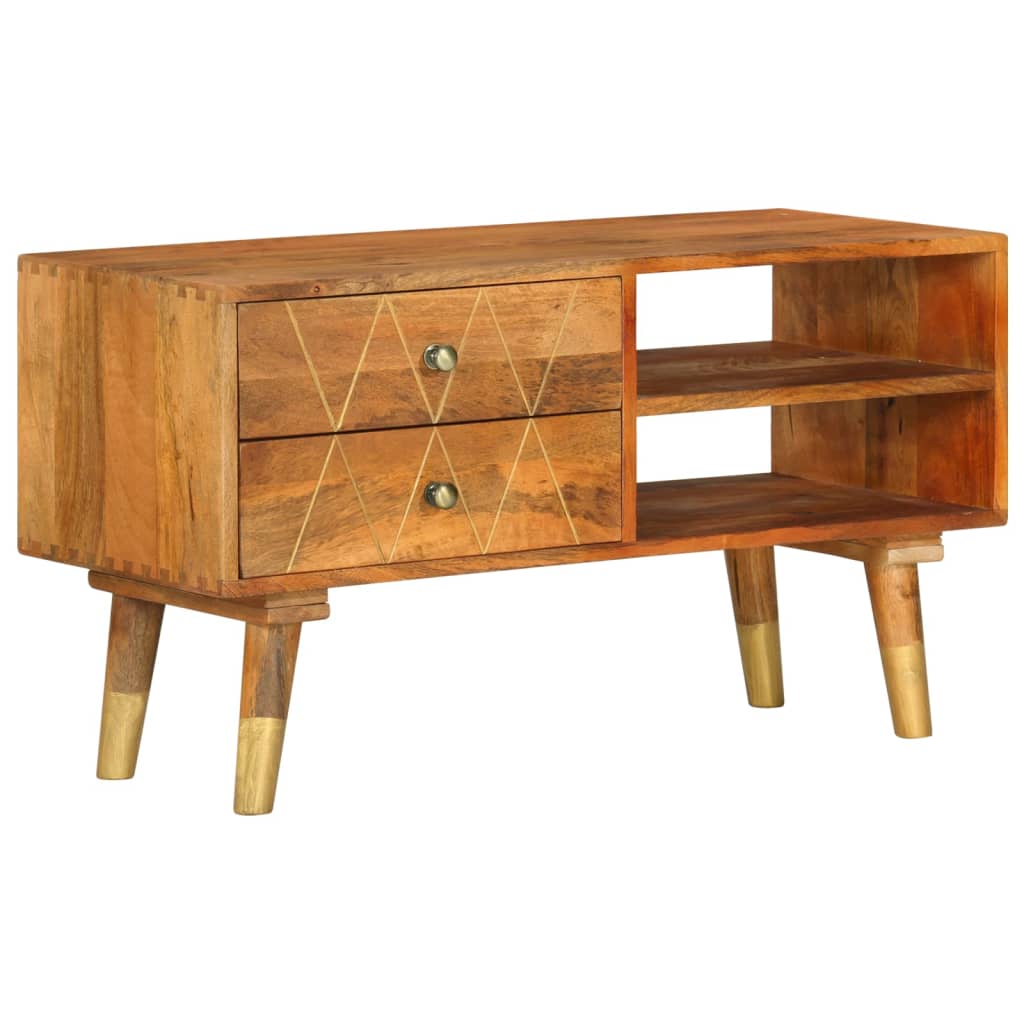 Tv-Bänk 85X35X47 Cm Massivt Mangoträ