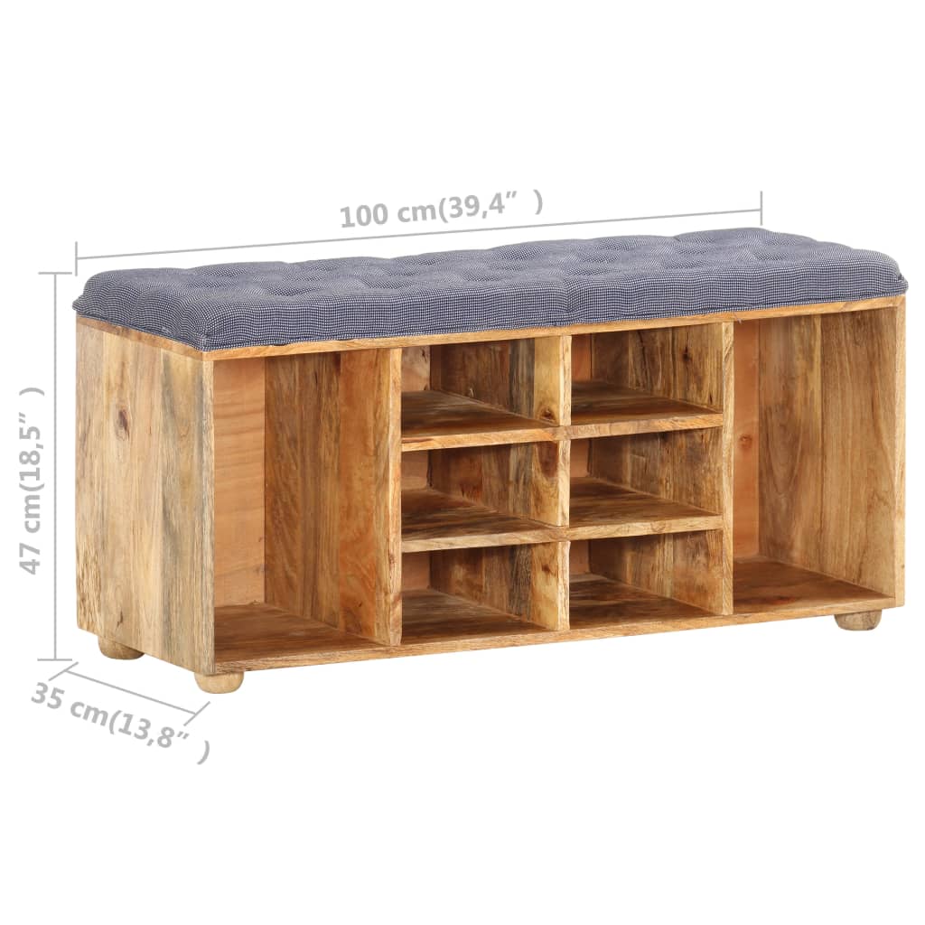 Hallbänk 100X35X47 Cm Massivt Mangoträ