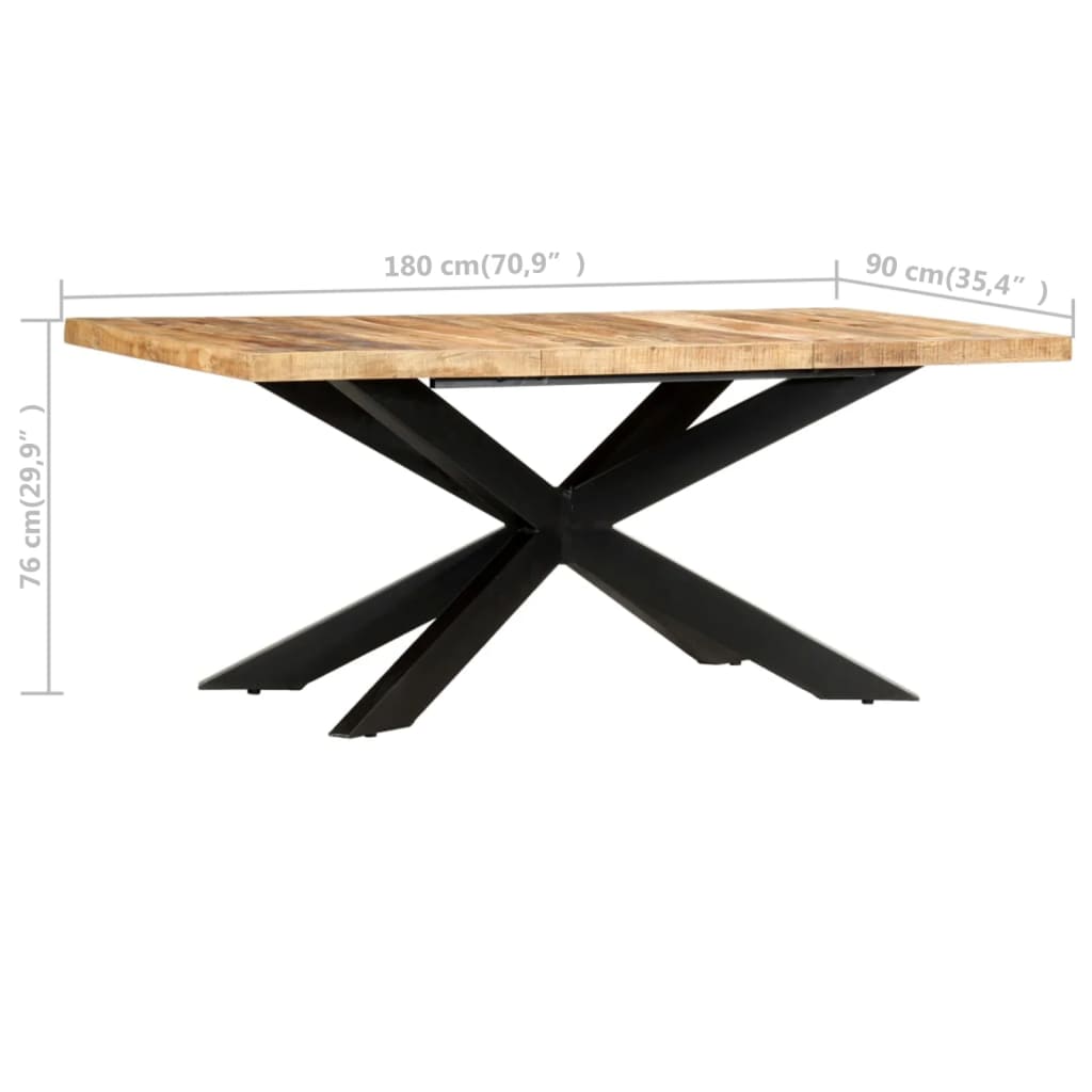Matbord 180X90X76 Cm Massivt Grovt Mangoträ