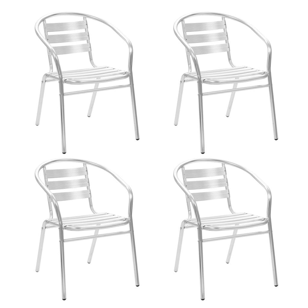 Matgrupp För Trädgården 5 Delar Aluminium Silver