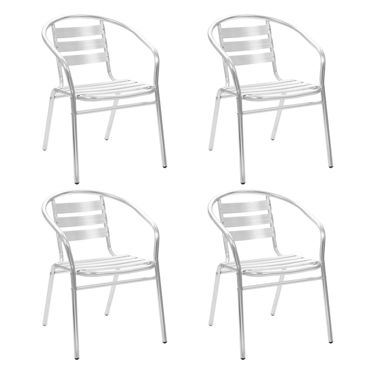Matgrupp För Trädgården 5 Delar Aluminium Silver