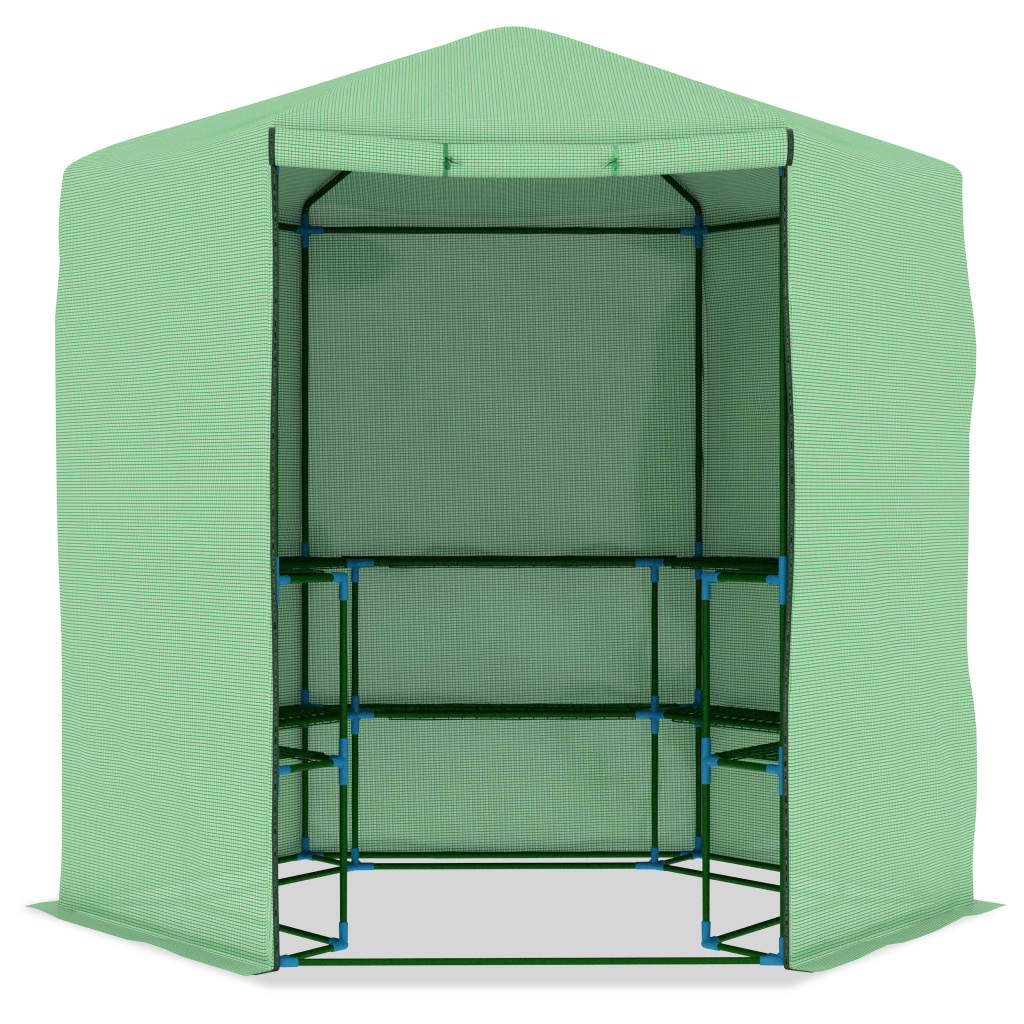 Växthus Med Hyllor Stål 227X223 Cm