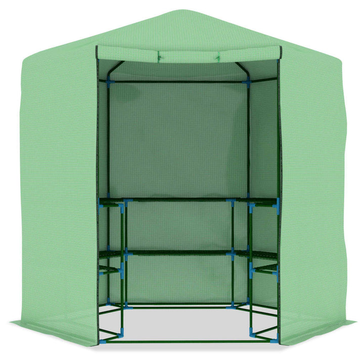 Växthus Med Hyllor Stål 227X223 Cm