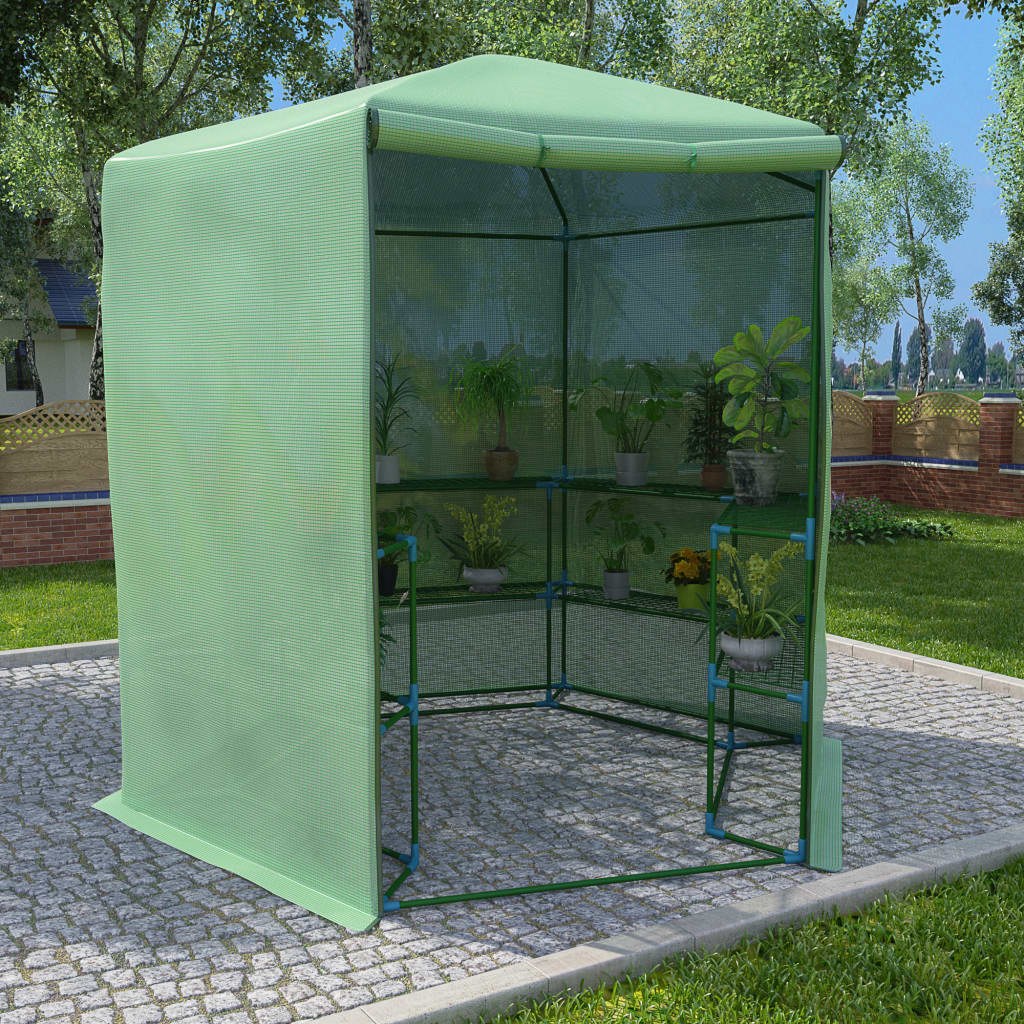Växthus Med Hyllor Stål 227X223 Cm