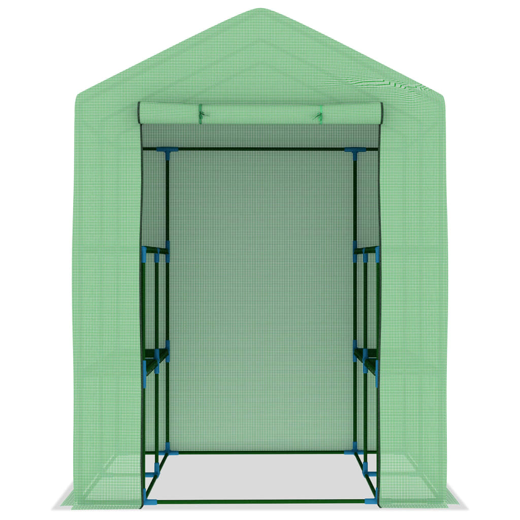 Växthus Med Hyllor Stål 143X143X195 Cm