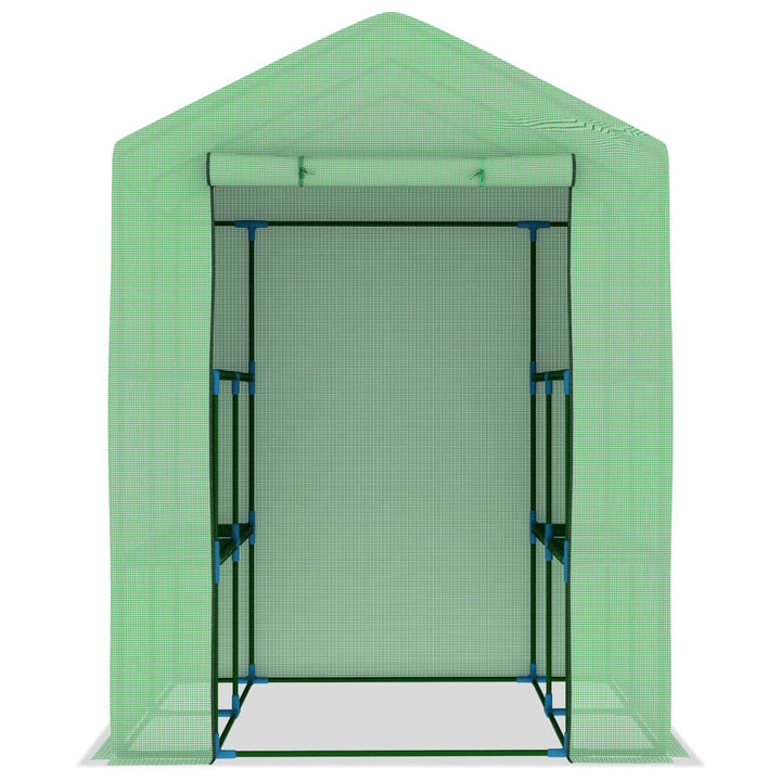 Växthus Med Hyllor Stål 143X143X195 Cm