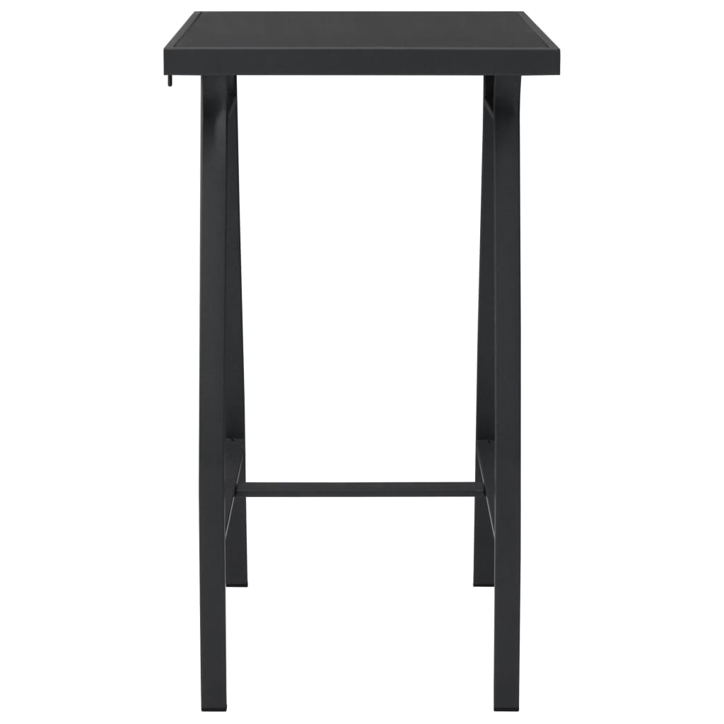 Trädgårdsbord Svart Härdat Glas