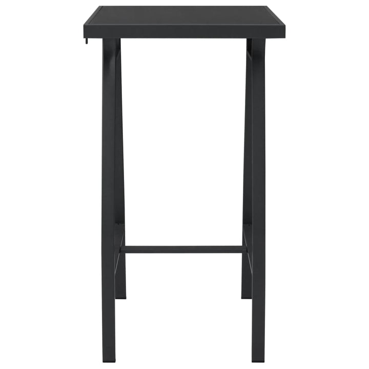 Trädgårdsbord Svart Härdat Glas