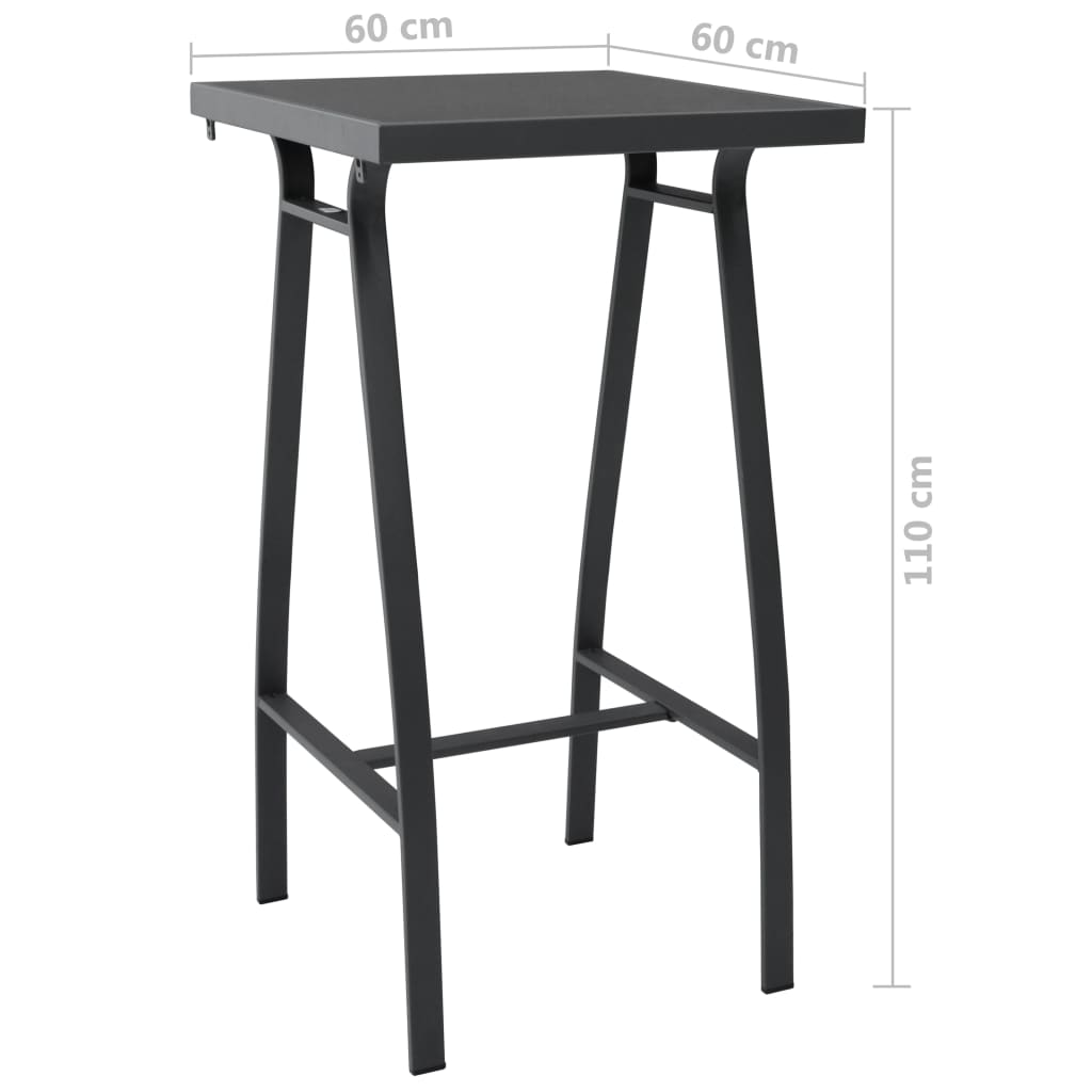 Trädgårdsbord Svart Härdat Glas