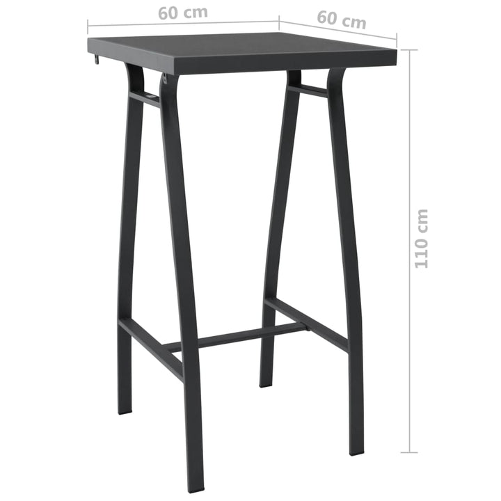 Trädgårdsbord Svart Härdat Glas