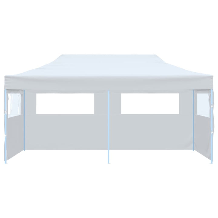 Pop-Up Hopfällbart Partytält Med Sidoväggar 3X6 M Stål Vit