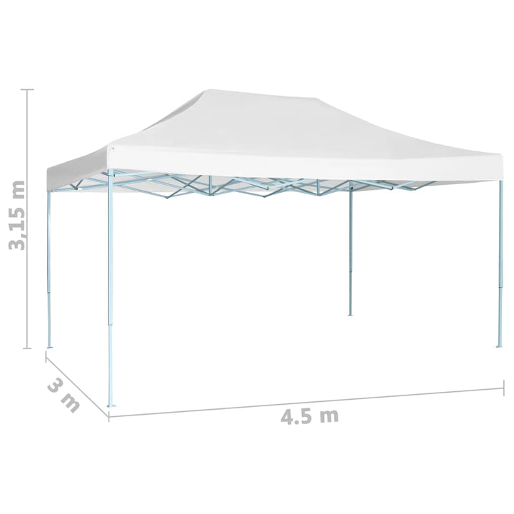 Hopfällbart Partytält 3X4,5 M Vit