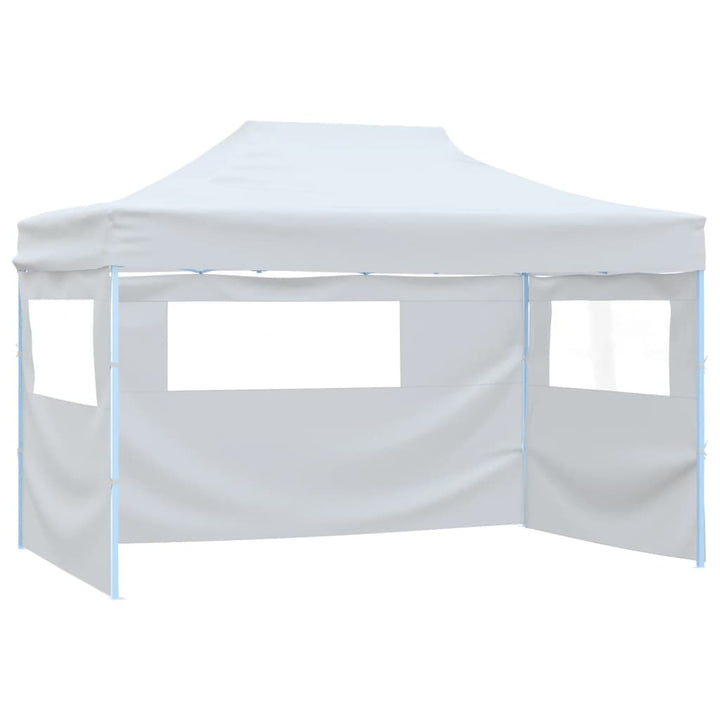 Hopfällbart Partytält Med 3 Väggar 291X413X315 Cm Vit