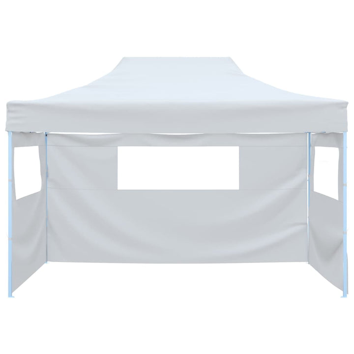 Hopfällbart Partytält Med 3 Väggar 291X413X315 Cm Vit