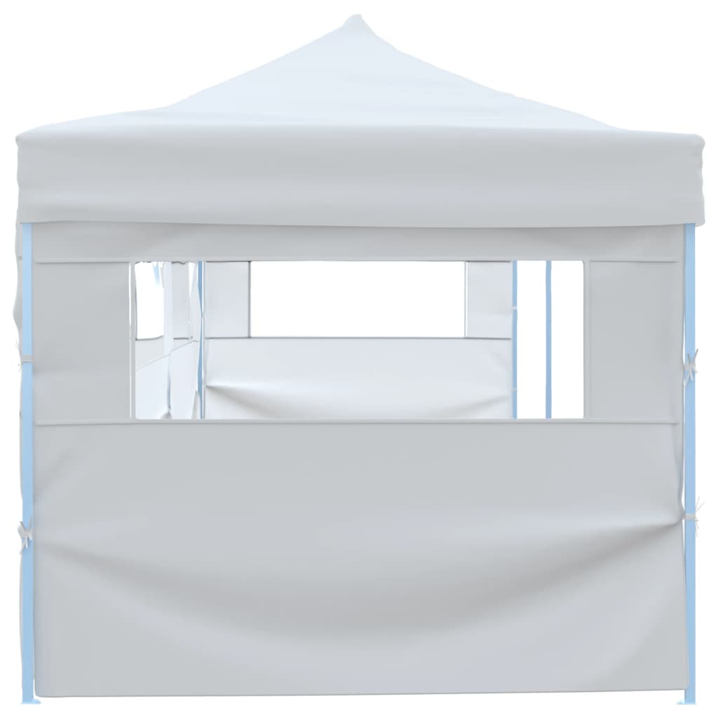 Pop-Up Hopfällbart Partytält Med 5 Sidoväggar 3X9 M Vit