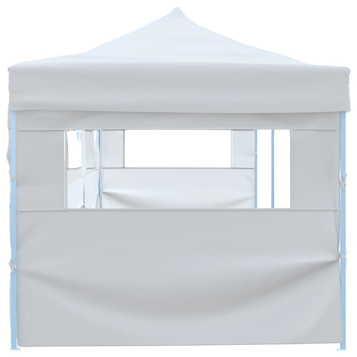 Pop-Up Hopfällbart Partytält Med 5 Sidoväggar 3X9 M Vit
