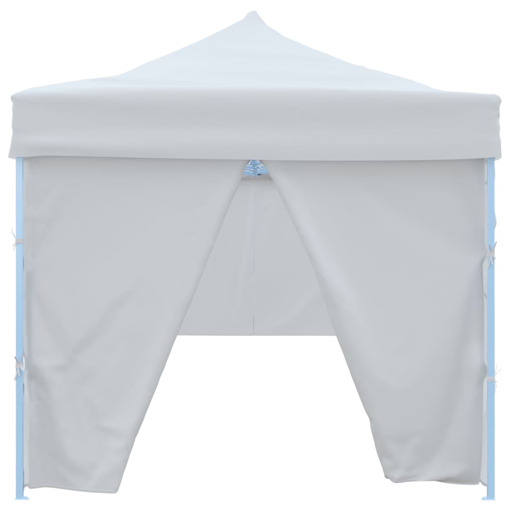 Pop-Up Hopfällbart Partytält Med 8 Sidoväggar 3X9 M Vit