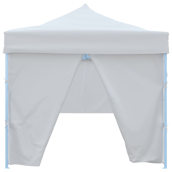Pop-Up Hopfällbart Partytält Med 8 Sidoväggar 3X9 M Vit