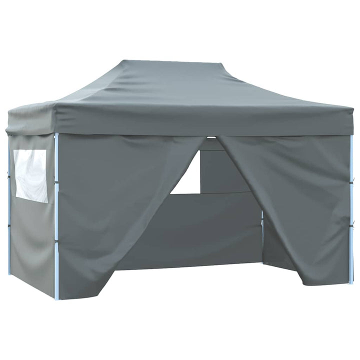 Hopfällbart Partytält Med 4 Sidoväggar 280X410X315 Cm